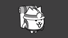 a black and white drawing of a toilet with a roll of toilet paper on it