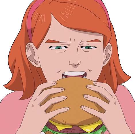 Eating Burger Samantha Eve Wilkins Sticker - Eating Burger Samantha Eve Wilkins Invincible Atom Eve Stickers