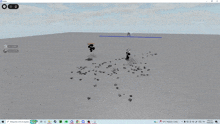 a screenshot of a video game called roblox shows a person standing in the middle of a snowy field