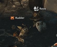 a screenshot of a video game with the name rudder and rove
