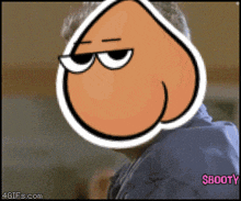 a cartoon of a man 's butt with the words $booty in pink