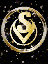 a gold circle with a letter s in the center