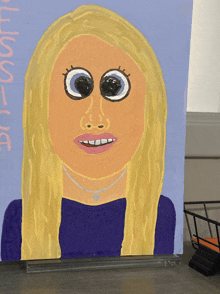 a painting of a blonde woman with big eyes and the name elizabeth