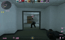 a screenshot of a video game with smoke grenade in the corner
