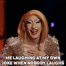 Me Laughing At My Own Joke When Nobody Laughs Anetra GIF - Me Laughing At My Own Joke When Nobody Laughs Anetra Rupaul'S Drag Race GIFs