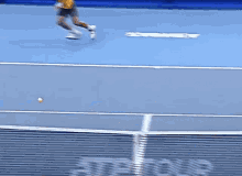 james duckworth stretch wide forehand slice squash shot tennis