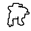 a black and white drawing of a silhouette of a robot .
