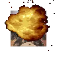a pixel art of a fried chicken being eaten