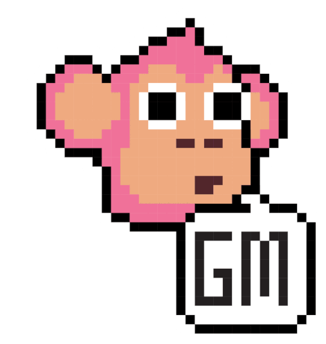 Monkey Gm Sticker - Monkey Gm Pixel Art Stickers