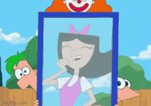 phineas and ferb isabella mirror laughing disney