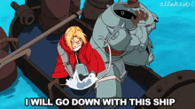 anime full metal alchemist i will go down with this ship edward elric alphonse elric