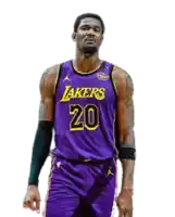a basketball player wearing a purple jersey with the number 20 on it