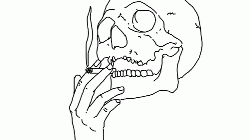 smoking skull animation