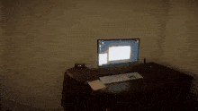 a dark room with a light on the wall and a shadow of a person on the floor .