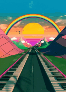 Road Rainbow GIF - Road Rainbow Sun GIFs