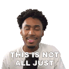 a man with his eyes closed has the words this is not all just on his face