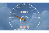 a speedometer with a needle pointing at s76 %