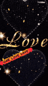 a picture of hearts with the words one love dave on it
