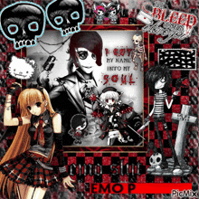 a picture of a boy and girl with the words " i got my name into my soul " on it