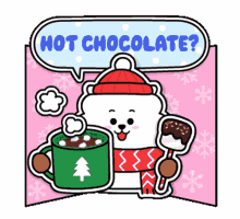 bt21 hot chocolate hot cocoa merry happy holidays