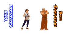 a video game character named ryo is standing next to another character named ryu