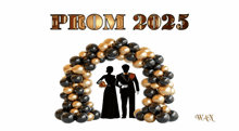 prom 2025 is written on a poster with balloons