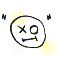a black and white drawing of a circle with a face in it