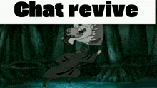 a cartoon of a ninja fighting another ninja with the words chat revive above it