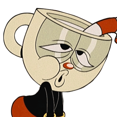 Tired Cuphead Sticker - Tired Cuphead The Cuphead Show Stickers