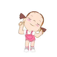 a cartoon girl in pink shorts and a white shirt is dancing
