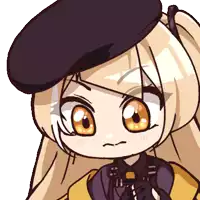 a drawing of a girl wearing a black hat