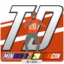 a football player with the number 28 on his shirt