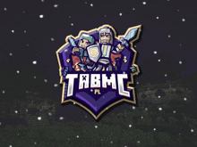 a logo for tabmc pl shows two warriors holding swords and shields