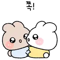 a cartoon of two rabbits sitting next to each other with bubbles coming out of their mouths