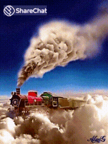बादल ट्रेन GIF - बादल ट्रेन रेलगाड़ी GIFs