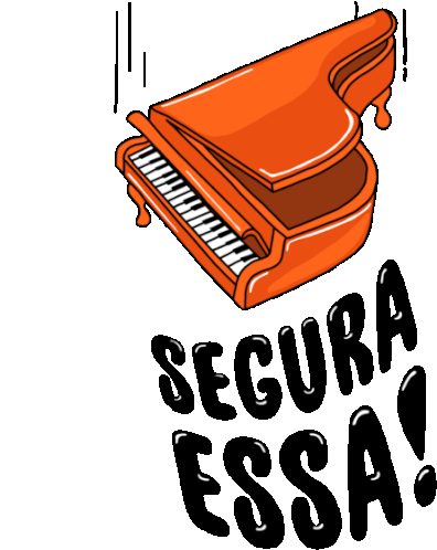 Falling Piano With Caption Hold That In Portuguese Sticker - Say What You Mean Google Stickers