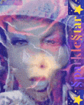 a painting of a woman 's face with sparklestar written on it