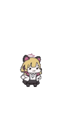 a cartoon of a girl with a cat ear on her head