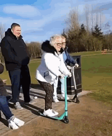 granny sport grandma old lady scooter