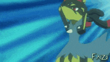 a picture of a pokemon with the name fazi on the bottom right