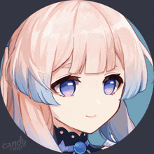 a close up of a girl 's face with the words " candy cage " below it