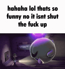 King Boo Luigi GIF - King Boo Luigi Hahaha Lol Thats So Funny No It Isnt Shut The Fuck Up GIFs