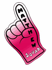 matthew squad foam finger flashing number1 hand