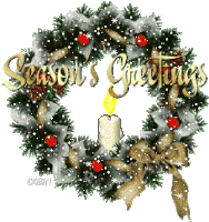 Seasons Greetings Wreath Sticker - Seasons Greetings Wreath Snow Stickers