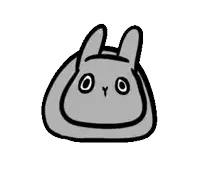 a drawing of a rabbit with a circle around its face