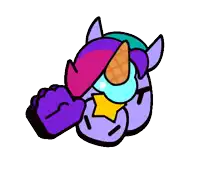 a cartoon drawing of a unicorn with a waffle cone on its head
