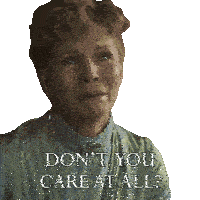 a woman crying with the words " do n't you care at all " on her face
