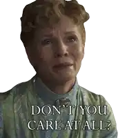 a woman crying with the words " do n't you care at all " on her face