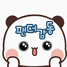 a cartoon drawing of a panda bear with chinese writing on its face