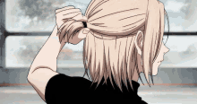yuroi hair down letting hair down anime anime blonde